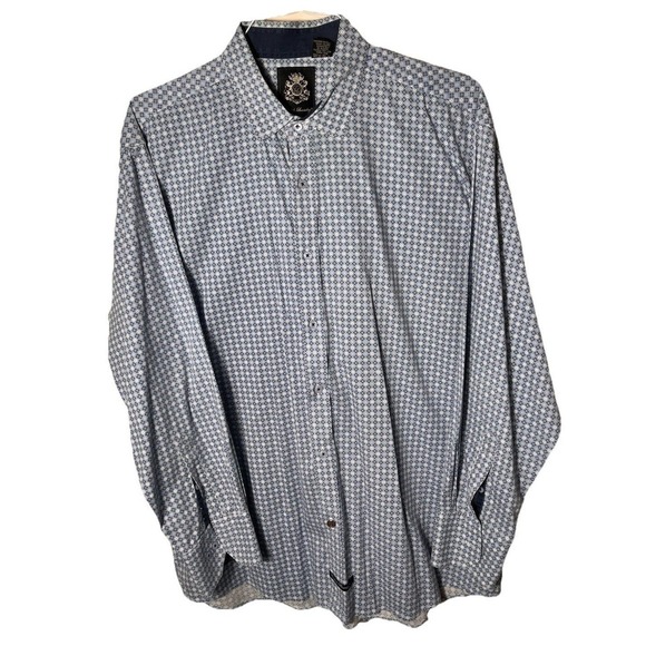 English Laundry Other - English Laundry Men's XL Stretch Shirt Blue Geometric Print Button Down